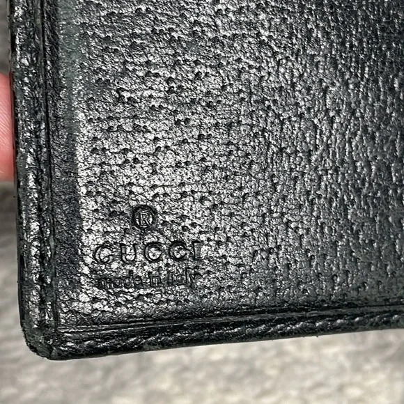 Gucci Monogram GG Canvas Leather Snap Compact Wallet Black - Picture 11 of 17